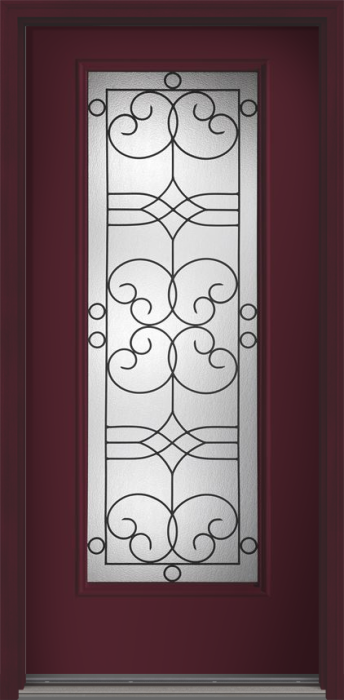 80" Salinas Full Lite Smooth Fiberglass Single Door