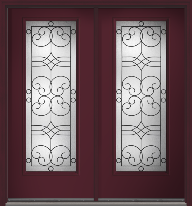 80" Salinas Full Lite Smooth Fiberglass Double Door