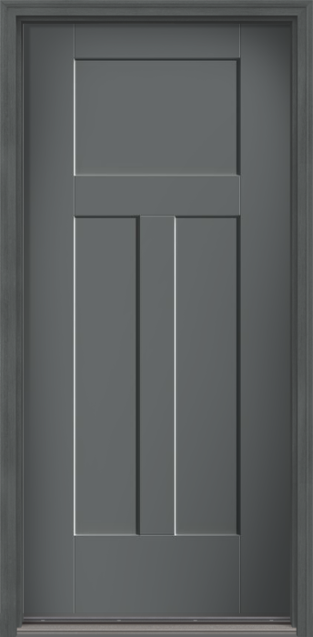 80" 3 Panel Craftsman Smooth Shaker Fiberglass Single Door