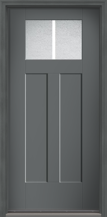 80" Granite Craftsman 2 Lite 2 Panel Shaker SDL Flat 1-1/8" Smooth Flush-Glazed Fiberglass Single Door