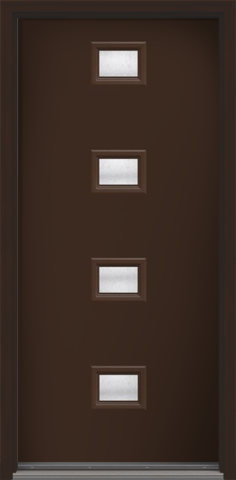 80" Chord Modern Pulse Echo 4-Lite Centered Smooth Fiberglass Single Door