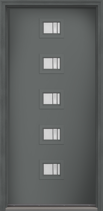 80" Axis Modern Pulse Echo 5-Lite Centered Smooth Fiberglass Single Door