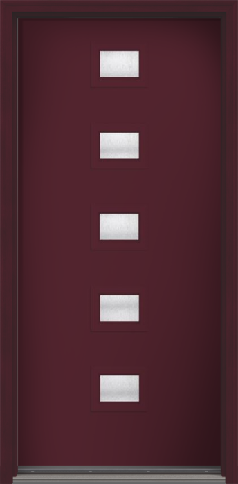 80" Chord Modern Pulse Echo 5-Lite Centered Smooth Fiberglass Single Door
