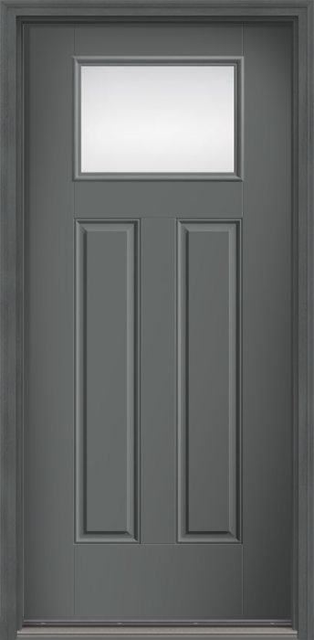 80" Low-E Craftsman Top View 2 Panel Smooth Fiberglass Single Door