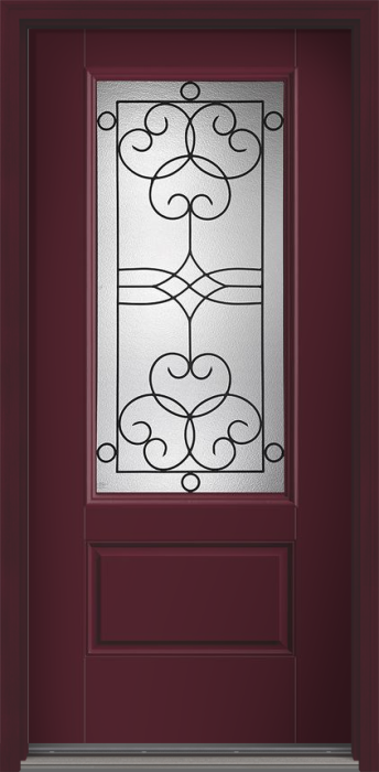 80" Salinas 3/4 Lite 1 Panel Smooth Fiberglass Single Door