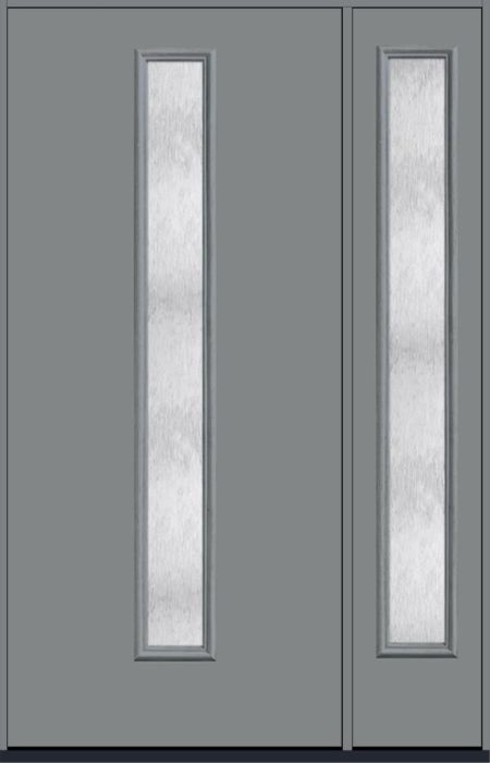 80" Chord Modern Pulse Linea Centered Smooth Fiberglass Single Door, Sidelite