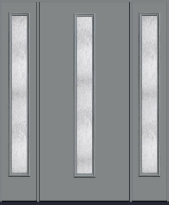 80" Chord Modern Pulse Linea Centered Smooth Fiberglass Single Door, Sidelites