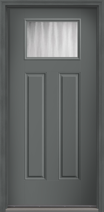 80" Chinchilla Craftsman Top View 2 Panel Smooth Fiberglass Single Door