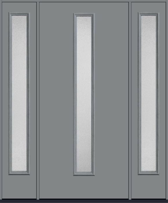 80" Granite Modern Pulse Linea Centered Smooth Fiberglass Single Door, Sidelites