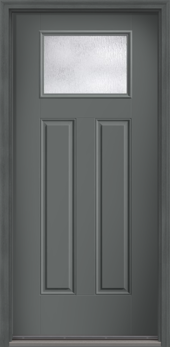 80" Rainglass Craftsman Top View 2 Panel Smooth Fiberglass Single Door