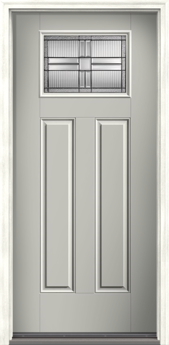 80" Saratoga Craftsman Top View 2 Panel Smooth Fiberglass Single Door