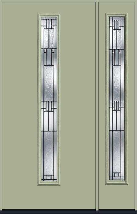 80" Sedona Pulse Linea Centered Smooth Fiberglass Single Door, Full Sidelite
