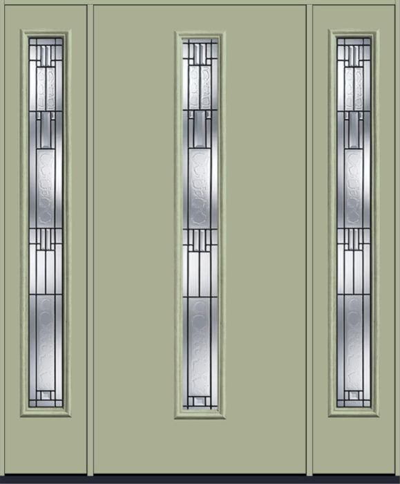 80" Sedona Pulse Linea Centered Smooth Fiberglass Single Door, Full Sidelites