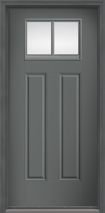 80" Low-E Craftsman 2 Lite 2 Panel SDL Smooth Fiberglass Single Door