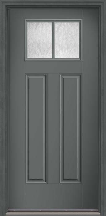 80" Chord Craftsman 2 Lite 2 Panel SDL Smooth Fiberglass Single Door