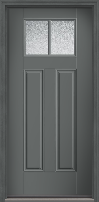 80" Granite Craftsman 2 Lite 2 Panel SDL Smooth Fiberglass Single Door