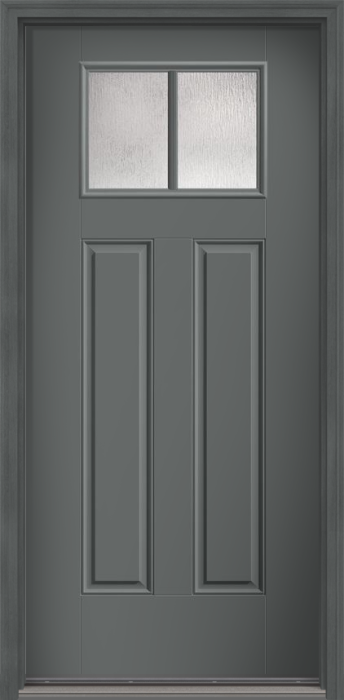 80" Rainglass Craftsman 2 Lite 2 Panel SDL Smooth Fiberglass Single Door