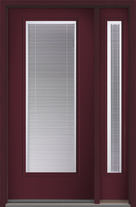 80" Clear Raise/Tilt Smooth Full Lite Fiberglass Single Door, Sidelite
