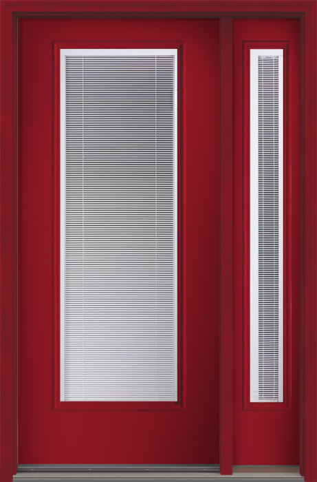 80" Low-E Raise/Tilt Low-E Smooth Full Lite Fiberglass Single Door, Sidelite