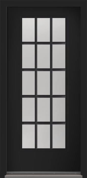 80" Clear Colonial 15 Lite SDL Smooth Full Lite Fiberglass Single Door