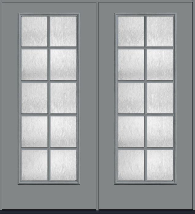 80" Chord Colonial 15 Lite SDL Smooth Full Lite Fiberglass Double Door