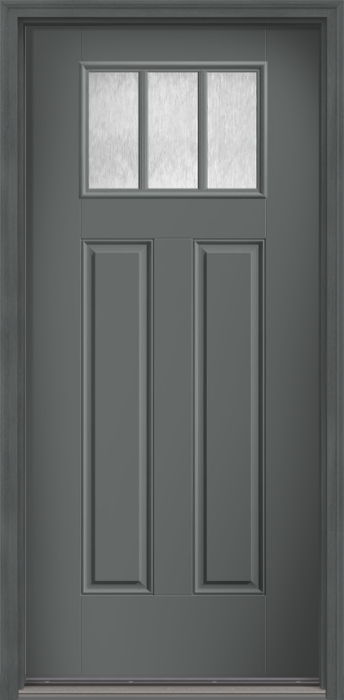 80" Chord Craftsman 3 Lite 2 Panel SDL Smooth Fiberglass Single Door