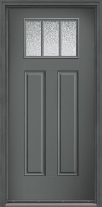 80" Granite Craftsman 3 Lite 2 Panel SDL Smooth Fiberglass Single Door