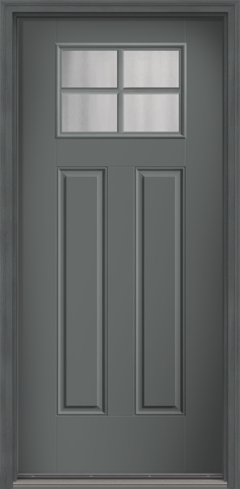 80" Chinchilla Craftsman 4 Lite 2 Panel SDL Smooth Fiberglass Single Door