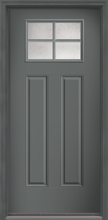 80" Rainglass Craftsman 4 Lite 2 Panel SDL Smooth Fiberglass Single Door