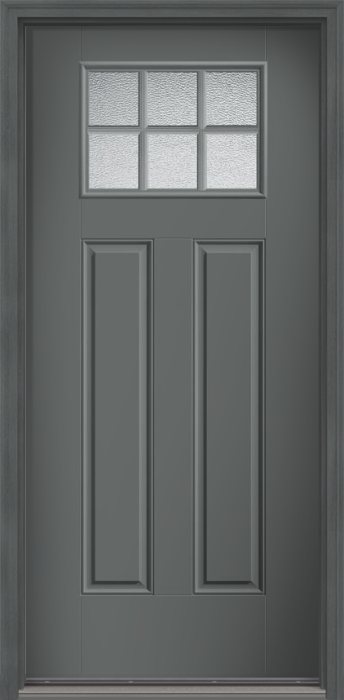 80" Granite Craftsman 6 Lite 2 Panel SDL Smooth Fiberglass Single Door