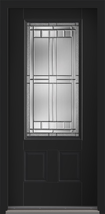 80" Saratoga 3/4 Lite 2 Panel Smooth Fiberglass Single Door