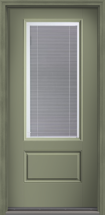 80" Clear Raise/Tilt Smooth 3/4 Lite 1 Panel Fiberglass Single Door