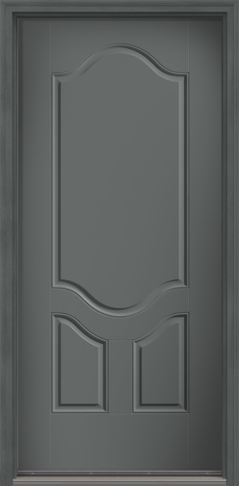 80" 3 Panel Scroll Top Smooth Fiberglass Single Door