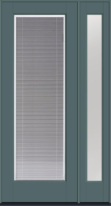 96" Clear Raise/Tilt Smooth Full Lite Flush-Glazed Fiberglass Single Door, Sidelite