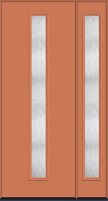 96" Chord Modern Pulse Linea Centered Smooth Fiberglass Single Door, Sidelite