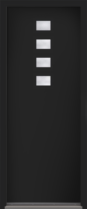 96" Rainglass Modern Pulse Echo 4-Lite Top Center Cluster Smooth Fiberglass Single Door