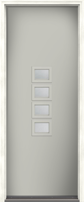 96" Granite Modern Pulse Echo 4-Lite Middle Center Cluster Smooth Fiberglass Single Door