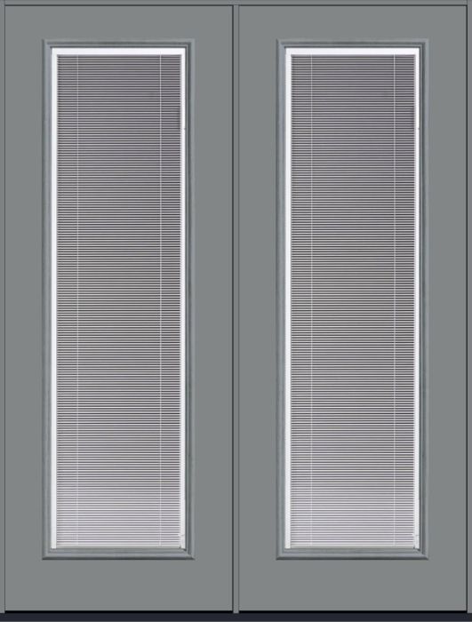 96" Clear Raise/Tilt Smooth Full Lite Fiberglass Double Door