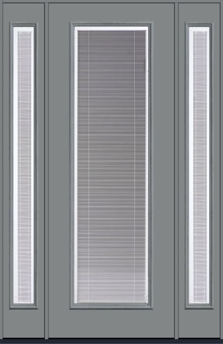 96" Clear Raise/Tilt Smooth Full Lite Fiberglass Single Door, Sidelites