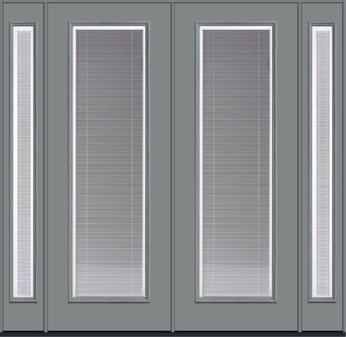 96" Clear Raise/Tilt Smooth Full Lite Fiberglass Double Door, Sidelites