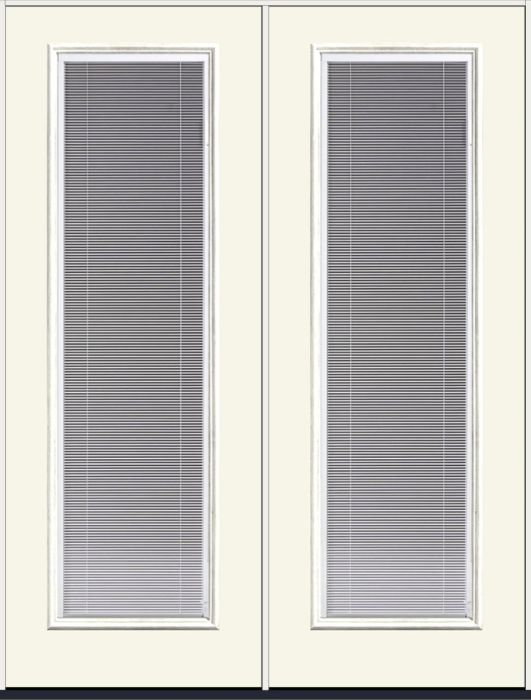 96" Low-E Raise/Tilt Low-E Smooth Full Lite Fiberglass Double Door