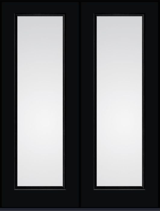 96" Low-E Full Lite Smooth Fiberglass Double Door
