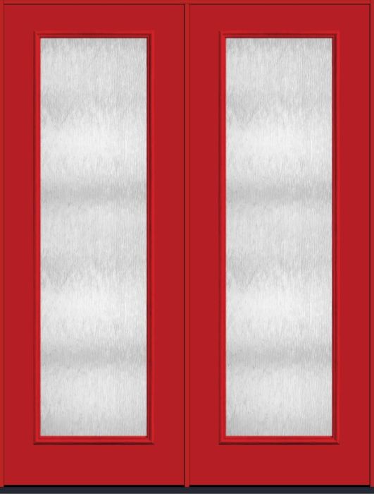 96" Chord Full Lite Smooth Fiberglass Double Door