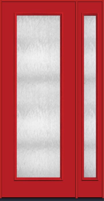 96" Chord Full Lite Smooth Fiberglass Single Door, Sidelite