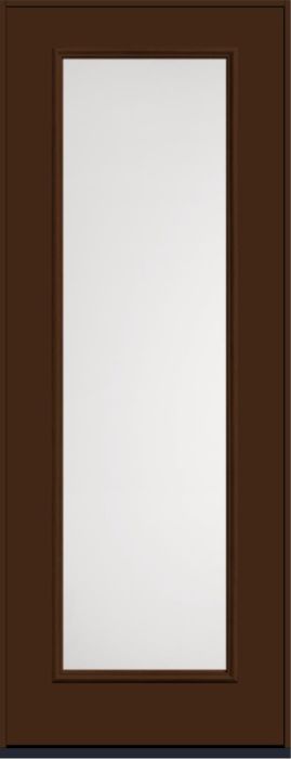 96" Satin Etch Full Lite Smooth Fiberglass Single Door
