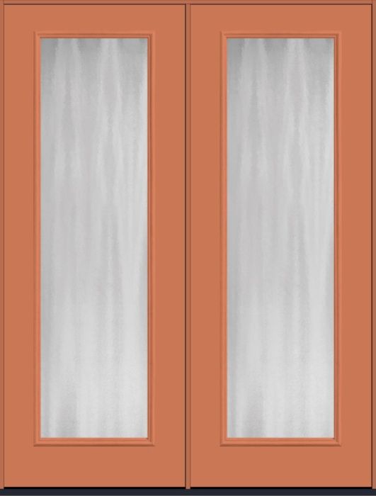 96" Chinchilla Full Lite Smooth Fiberglass Double Door
