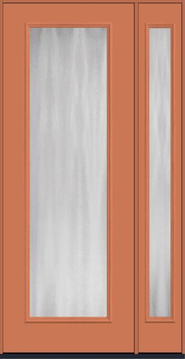 96" Chinchilla Full Lite Smooth Fiberglass Single Door, Sidelite