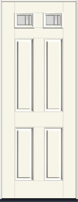 96" Axis Top View 2 Lite 4 Panel Smooth Fiberglass Single Door