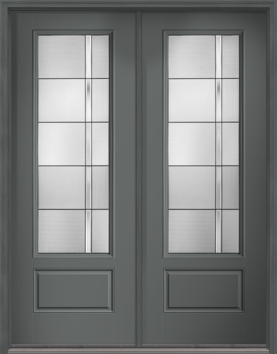 96" Axis 3/4 Lite 1 Panel Smooth Fiberglass Double Door