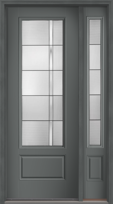 96" Axis 3/4 Lite 1 Panel Smooth Fiberglass Single Door, Sidelite